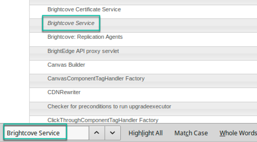 Find Brightcove Service