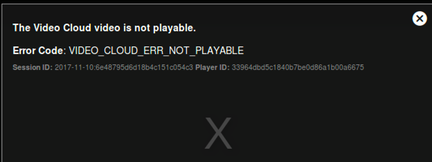 Video Cloud Error