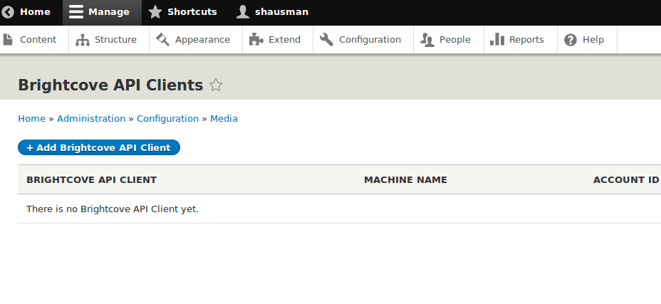 The add account screen.