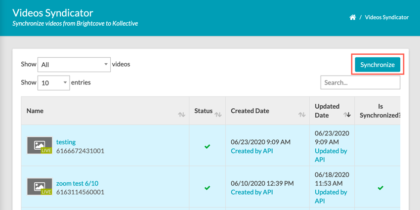 Synchronize multiple videos