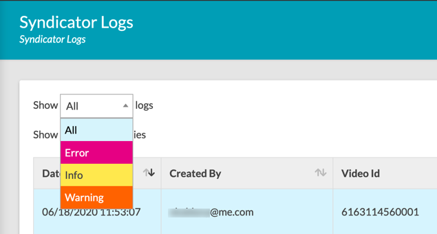 Filter syndicator logs