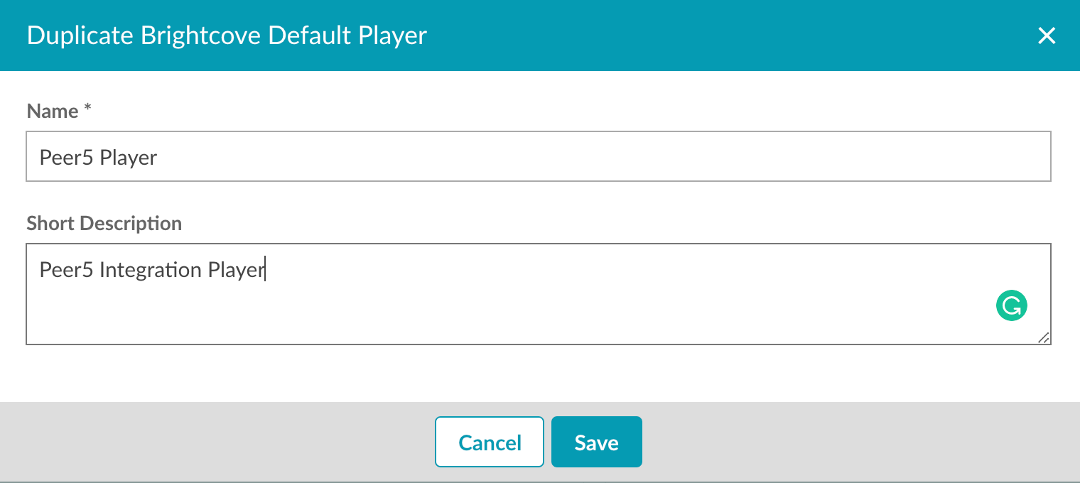 Create Player for Peer5