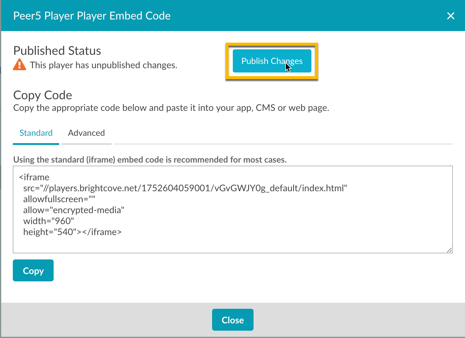 Publish Player Changes