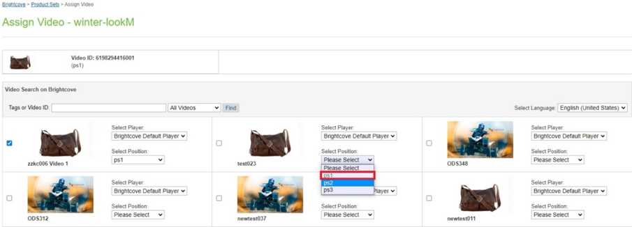 Assigned Video Slots