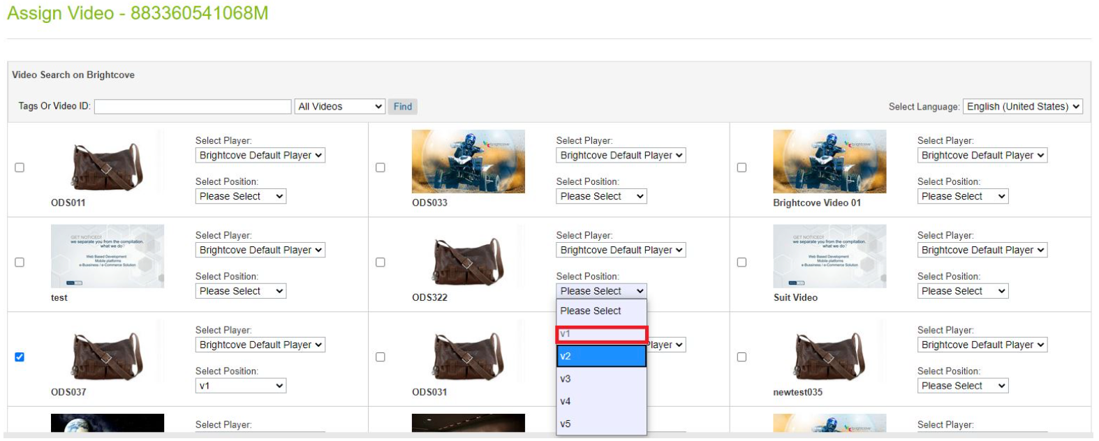 Assigned Video Slots
