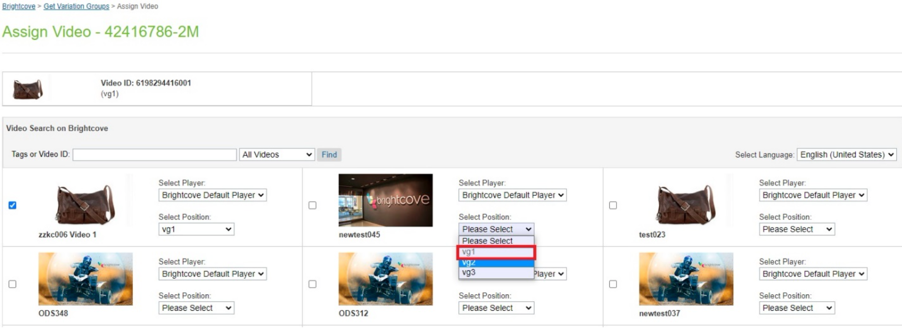 Assigned Video Slots