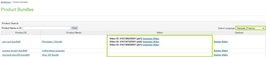 Locale Menu - French