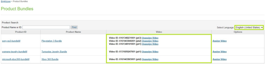 Locale Menu - English