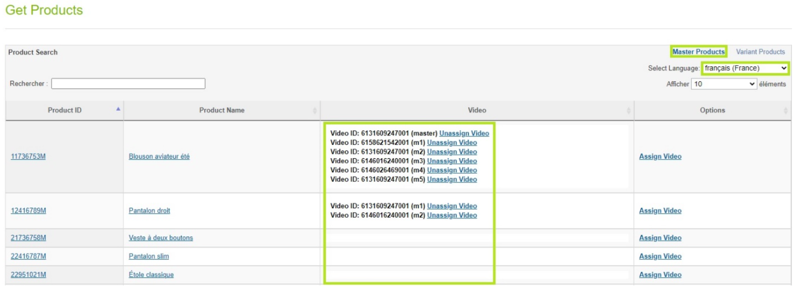 Locale Menu - French