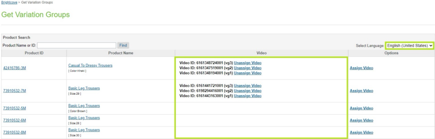 Locale Menu - English