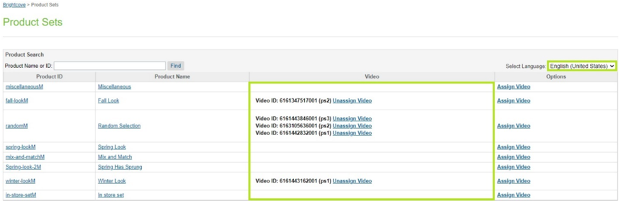 Locale Menu - English