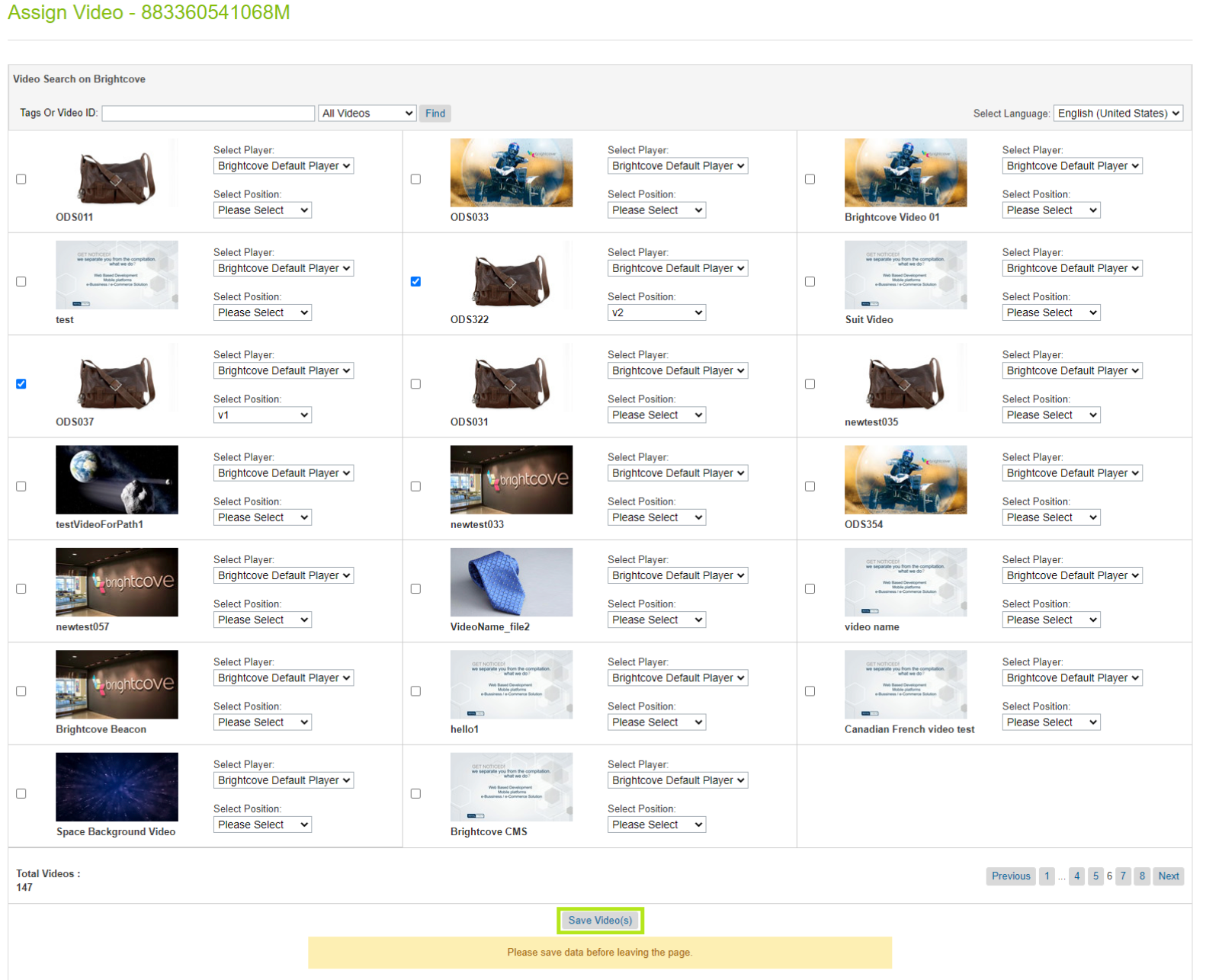 Save Video Assignment