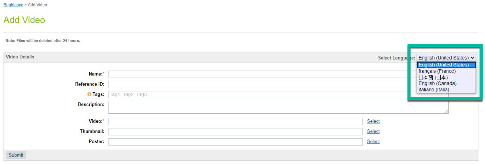 Video Language Selector