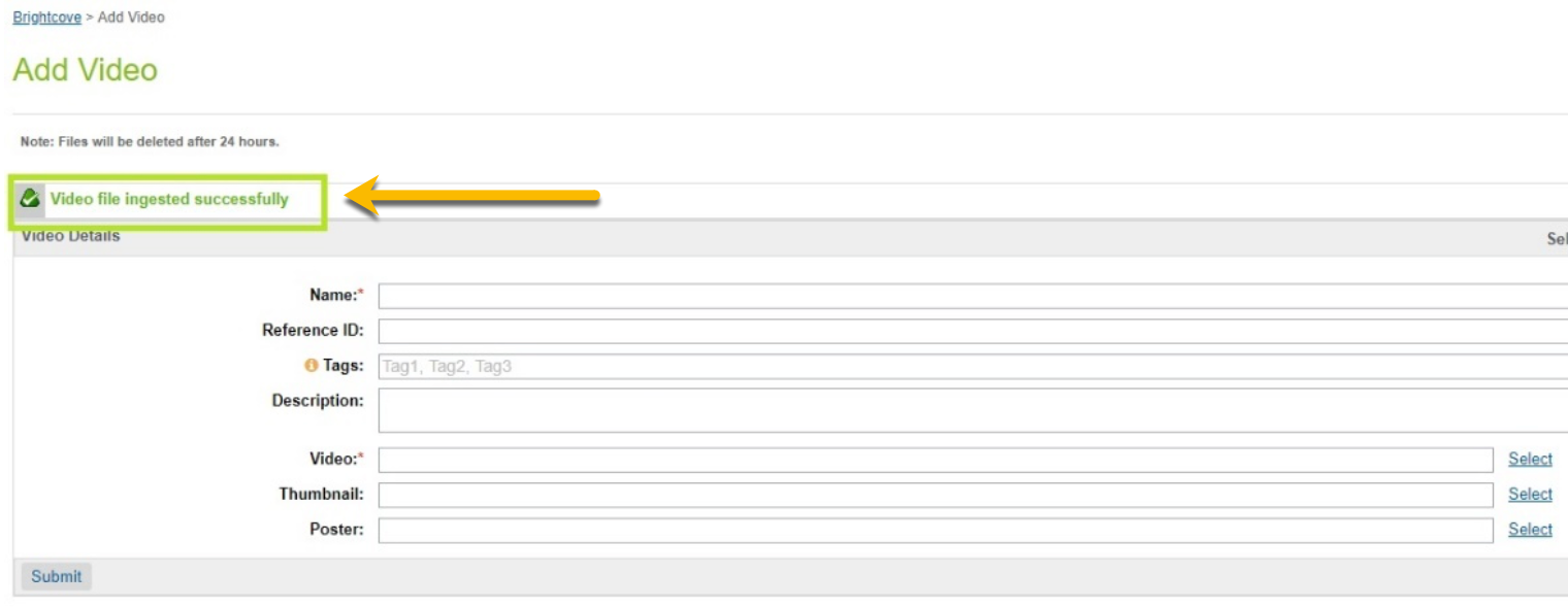 Validate Video Ingest Success